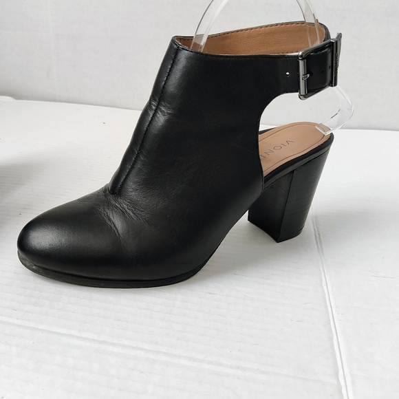 Vionic Lacey Slingback Black Leather Heals Sz 8 - Picture 2 of 12